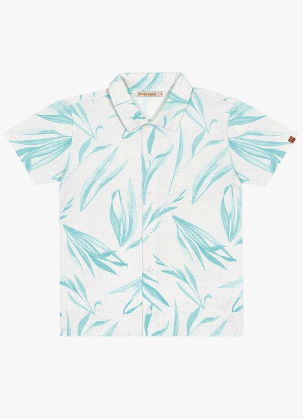 Trick Nick - Camisa Infantil Estampa Folhagens Azul 5