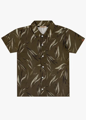 Trick Nick - Camisa Infantil Estampa Folhagens Verde - TRICK NICK
