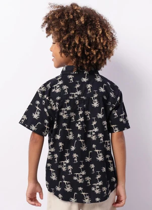 Torra - Camisa Infantil Estampa Tropical Marinho - TORRA