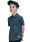 Trick Nick - Camisa Infantil Estampada em Popeline Verde - variação: Azul