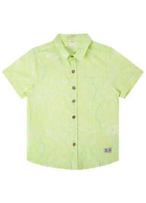 Trick Nick - Camisa Infantil Estampada em Popeline Verde - TRICK NICK