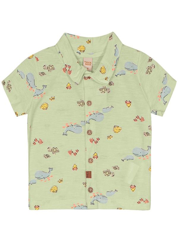 Trick Nick - Camisa Infantil Manga Curta Baleia Verde