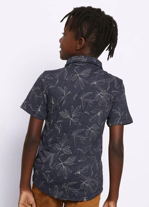 Torra - Camisa Infantil Manga Curta Tropical Marinho - TORRA