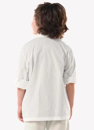 Trick Nick - Camisa Infantil Manga Longa Masculina Bege - TRICK NICK