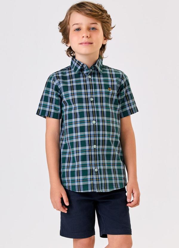 Trick Nick - Camisa Infantil Masc Tricoline Xadrez Verde 4