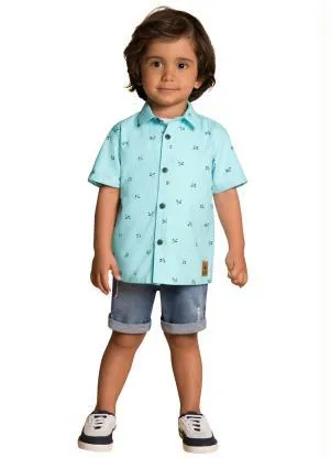 Milon - Camisa Infantil MeninoAzul - MILON