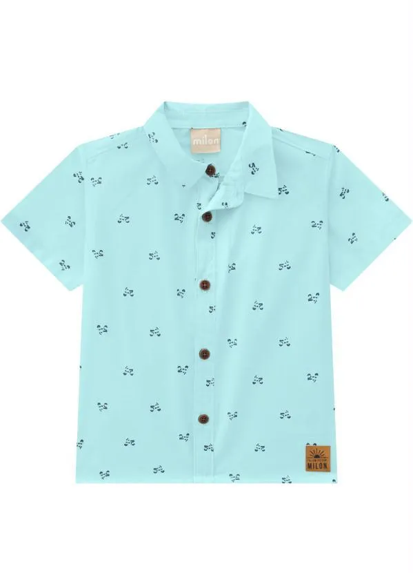 Milon - Camisa Infantil MeninoAzul 3