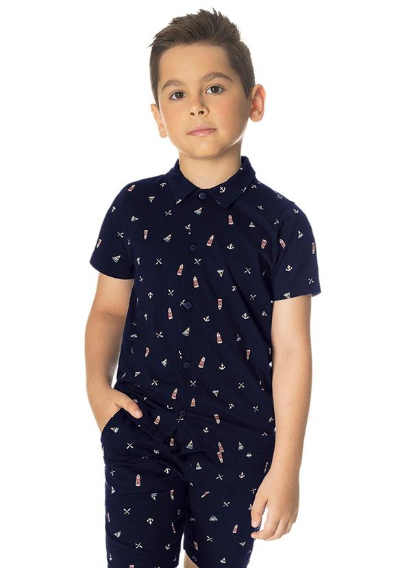 Rovi Kids - Camisa Infantil Menino Azul
