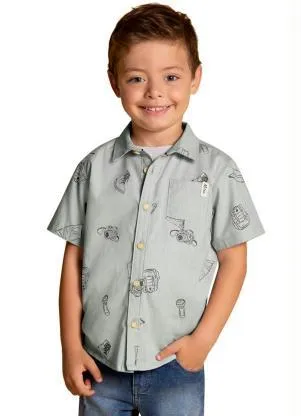 Milon - Camisa Infantil MeninoCinza - MILON
