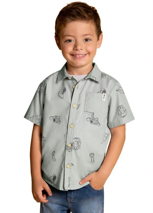 Milon - Camisa Infantil MeninoCinza