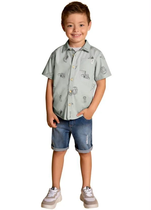Milon - Camisa Infantil MeninoCinza 2