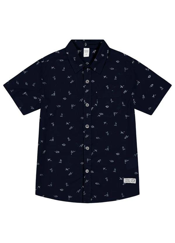 Trick Nick - Camisa Infantil Masculina com Botões Azul