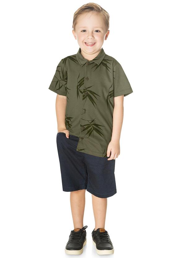Rovi Kids - Camisa Infantil Menino com Botões Verde 3