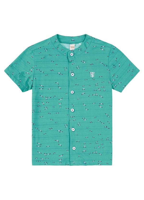 Trick Nick - Camisa Infantil Masculina com Botões Verde