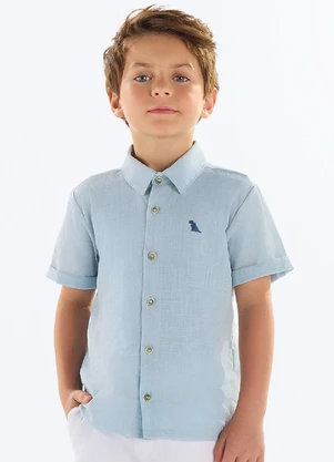 Quimby - Camisa Infantil Masculina Cotton Azul - QUIMBY
