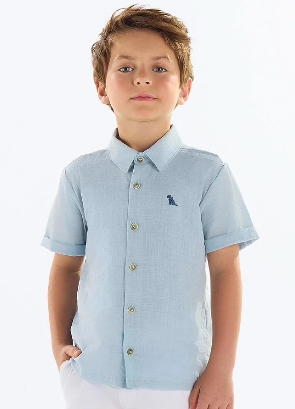 Quimby - Camisa Infantil Masculina Cotton Azul