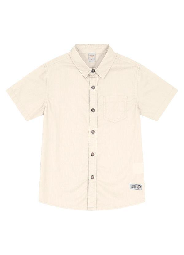 Trick Nick - Camisa Infantil Masculina em Popeline Bege