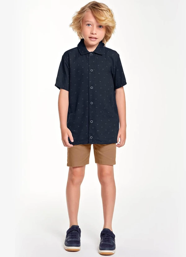 Trick Nick - Camisa Infantil Menino em Viscose Azul 3