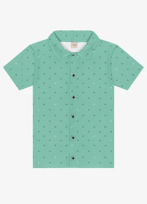 Trick Nick - Camisa Infantil Menino em Viscose Verde - TRICK NICK