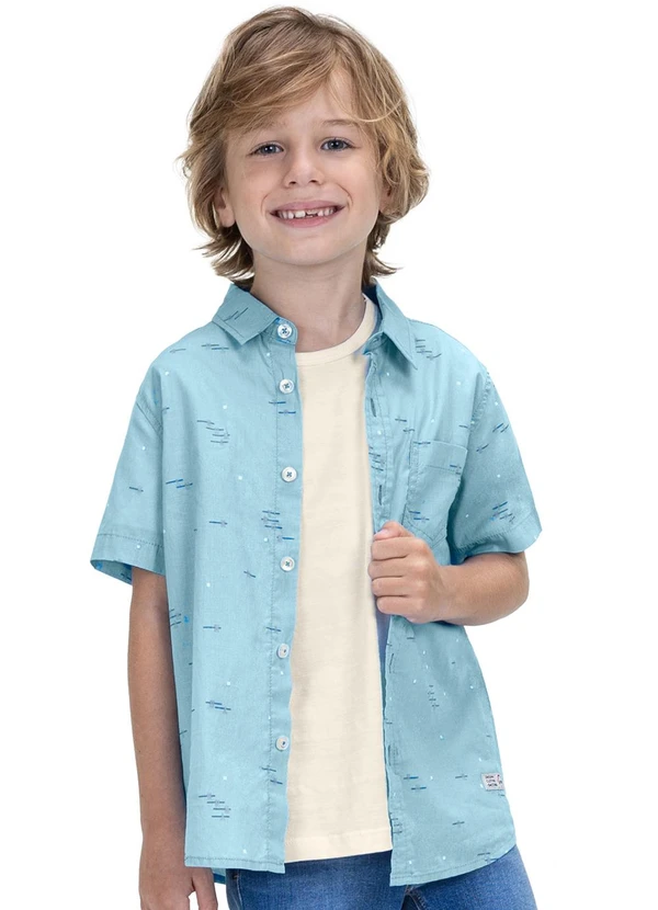 Trick Nick - Camisa Infantil Masculina Estampada Azul