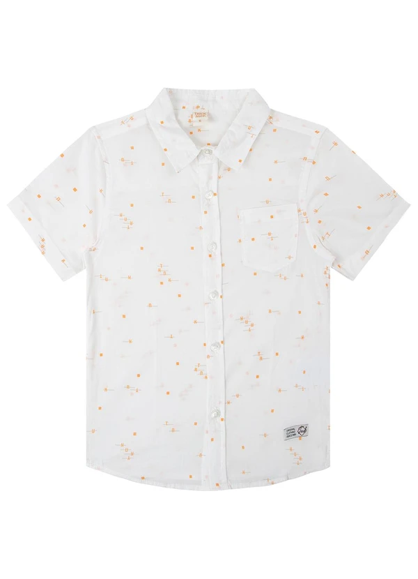 Trick Nick - Camisa Infantil Masculina Estampada Bege