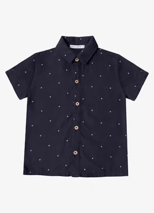 Trick Nick - Camisa Infantil Masculina Gola Dupla Azul - TRICK NICK