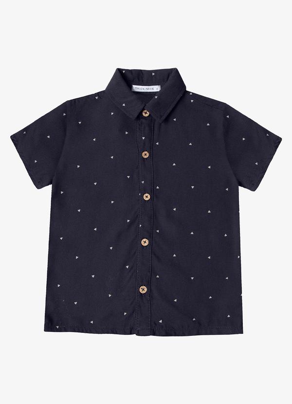 Trick Nick - Camisa Infantil Masculina Gola Dupla Azul