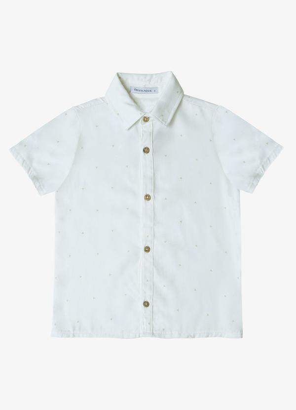 Trick Nick - Camisa Infantil Masculina Gola Dupla Branco