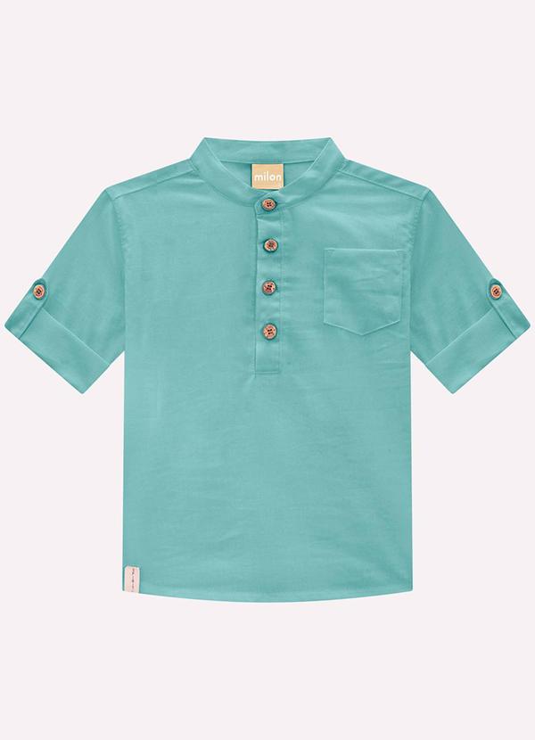 Milon - Camisa Infantil Menino em Linho Milon Verde
