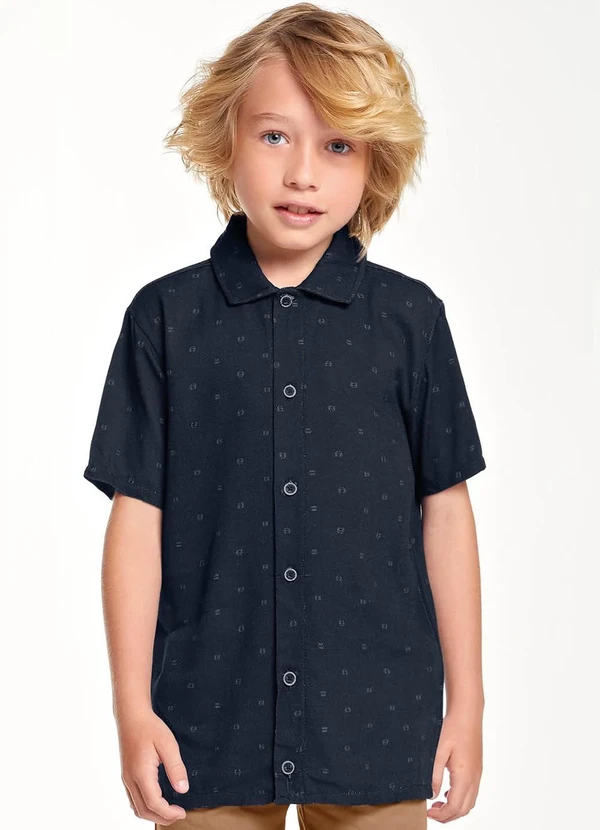 Trick Nick - Camisa Infantil Menino em Viscose Azul