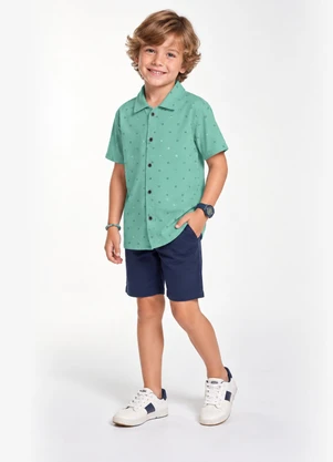 Trick Nick - Camisa Infantil Menino em Viscose Verde - TRICK NICK