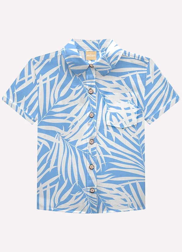 Milon - Camisa Infantil Menino Folhagem Milon Azul 3