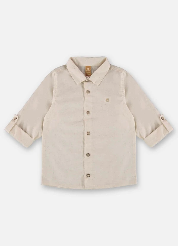 Up Baby - Camisa Infantil para Menino Bege 3