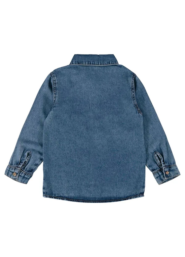 Up Baby - Camisa Infantil para Menino em Jeans Azul 4
