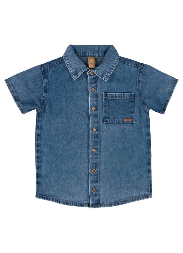 Up Baby - Camisa Infantil para Menino em Jeans Azul 3