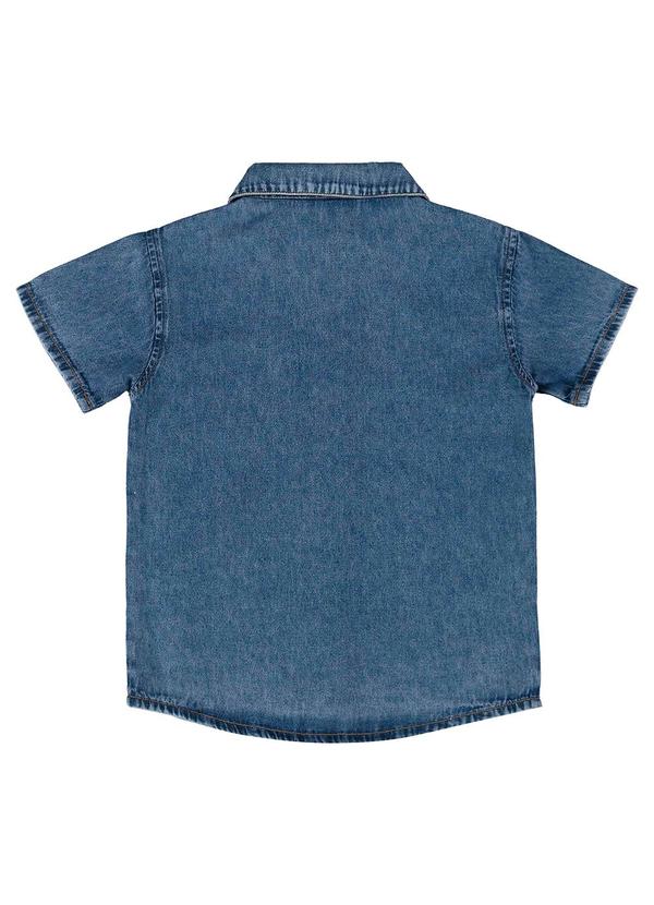 Up Baby - Camisa Infantil para Menino em Jeans Azul 4