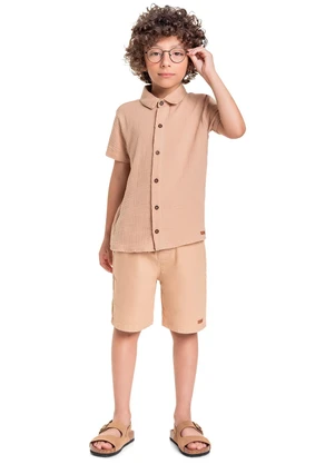 Quimby - Camisa Infantil para Menino Marrom - QUIMBY