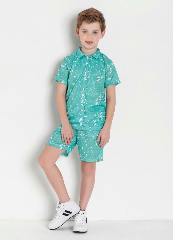 Queima Estoque - Camisa Infantil Respingos com Botões 3
