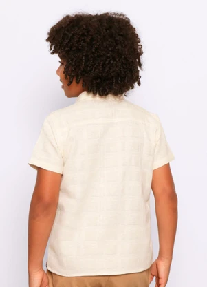 Torra - Camisa Infantil Texturizada Manga Curta Branca - TORRA