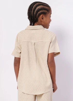 Torra - Camisa Infantil Viscose com Bordado Bege - TORRA