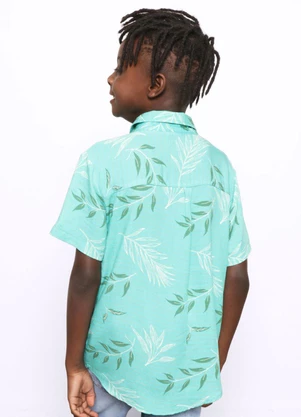 Torra - Camisa Infantil Viscose Estampa Floral Verde - TORRA