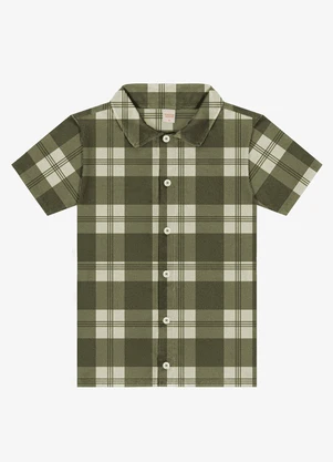 Trick Nick - Camisa Infantil Xadrez Manga Curta Verde - TRICK NICK