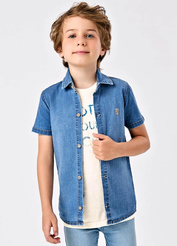 Trick Nick - Camisa Jeans Infantil Azul