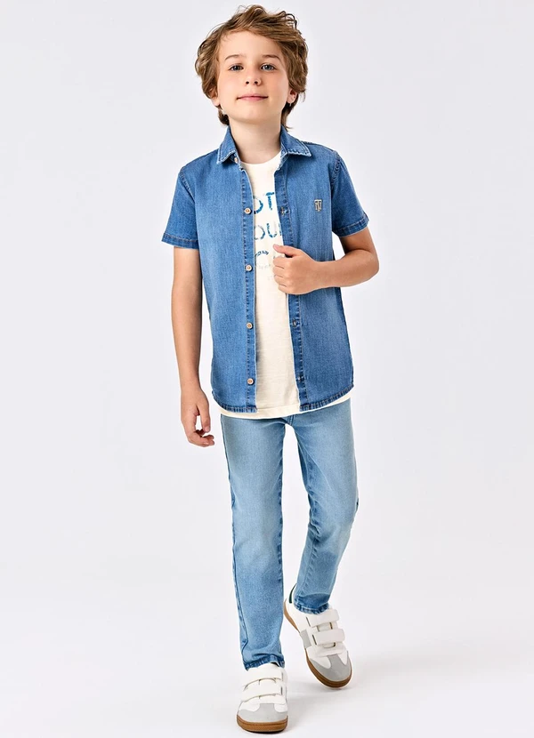 Trick Nick - Camisa Jeans Infantil Azul 3