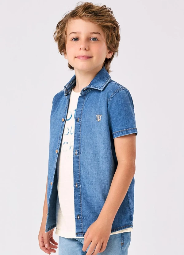 Trick Nick - Camisa Jeans Infantil Azul 4
