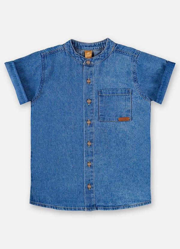 Up Baby - Camisa Jeans Infantil para Menino Azul