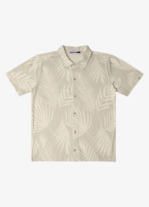 Minty - Camisa Juvenil em Meia Malha Masculina Bege - MINTY
