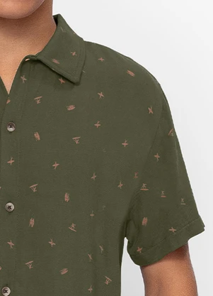 Minty - Camisa Juvenil em Viscose Masculina Verde - MINTY