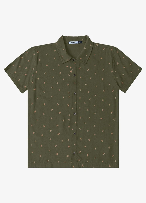 Minty - Camisa Juvenil em Viscose Masculina Verde 3