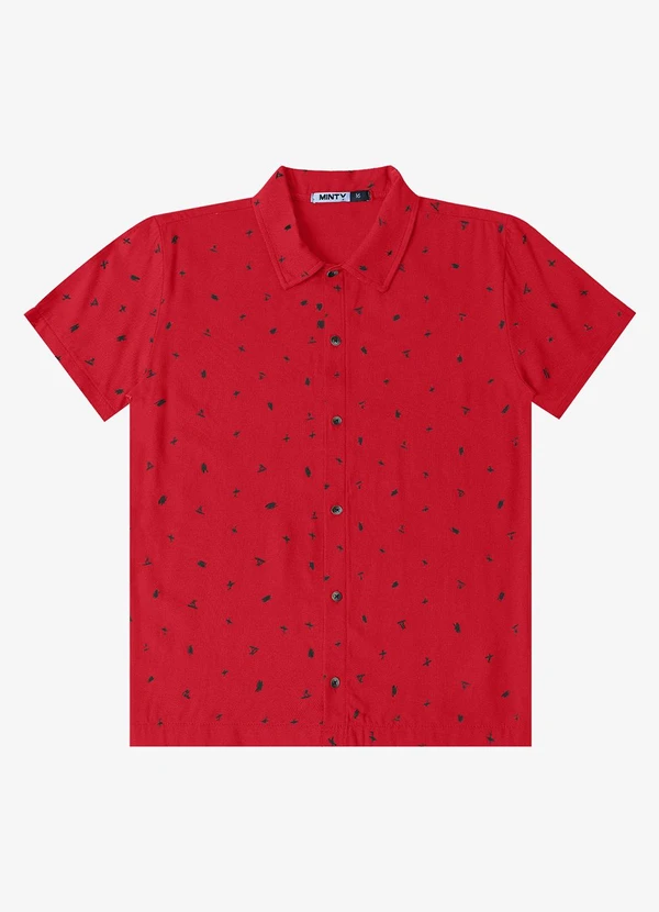 Minty - Camisa Juvenil em Viscose Masculina Vermelho